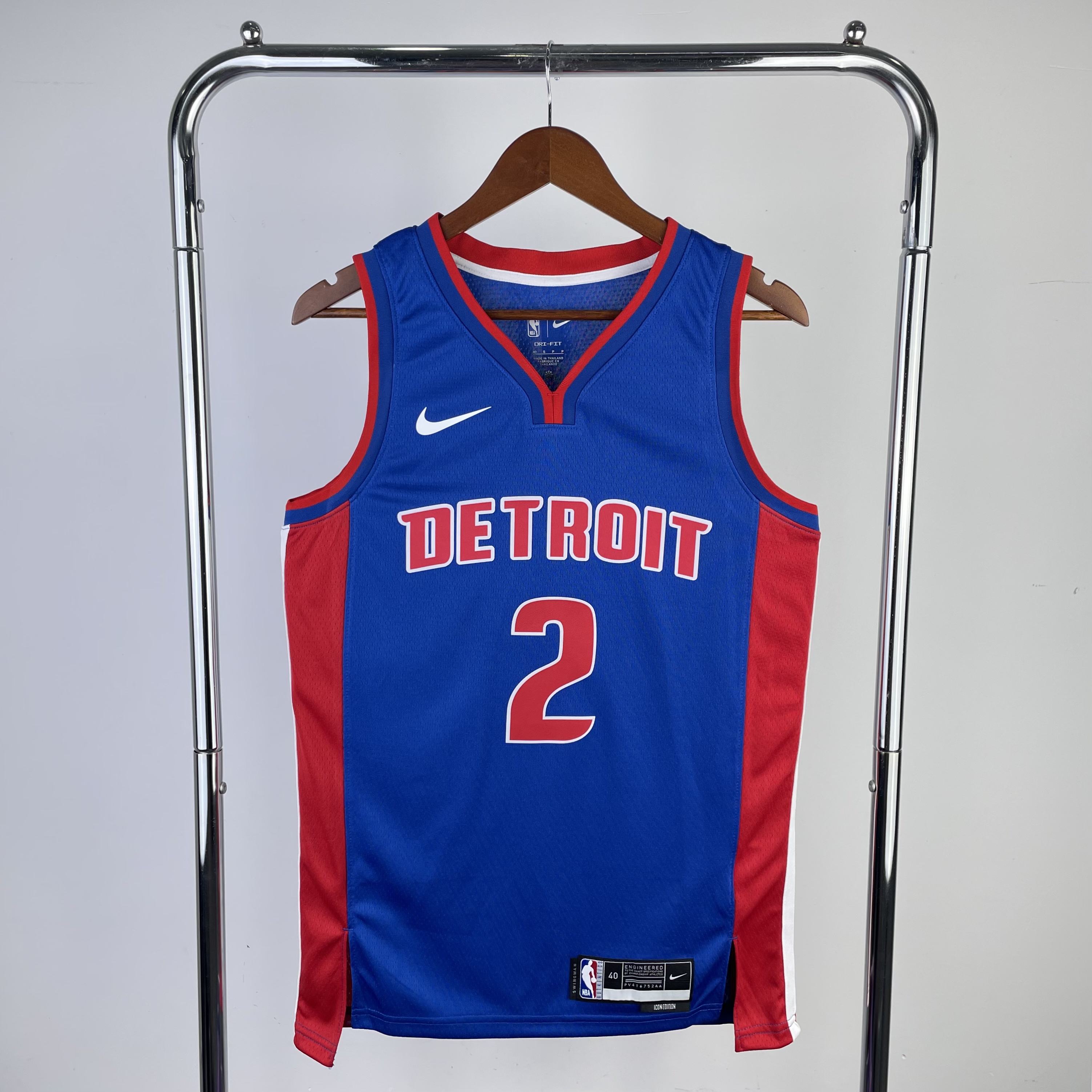 Men Detroit Pistons #2 Cade Cunningham Blue Season Nike 2023 NBA Jersey